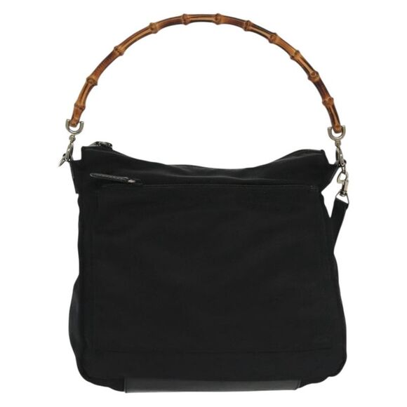 Gucci Bamboo Black Nylon Handbag (Pre-Owned) - Picture 1 of 16